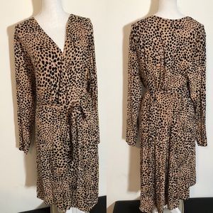 Ava & Viv Wrap Dress Cheetah Leopard Size X2